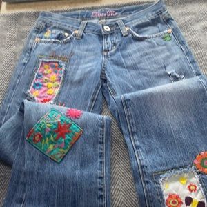 Rare miss me patch work jeans